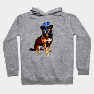 Cool Dog with Hat Hoodie